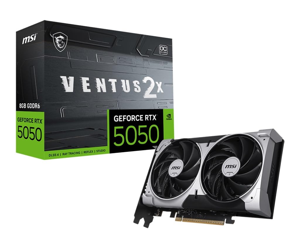 MSI GeForce RTX 3050 VENTUS 2X XS WHITE 8G OC Gaming Graphics Card - 8GB GDDR6, 1807 MHz, PCI Express Gen 4, 128-bit, 1x DP (v1.4a), 1x HDMI 2.1 (Supports 4K)