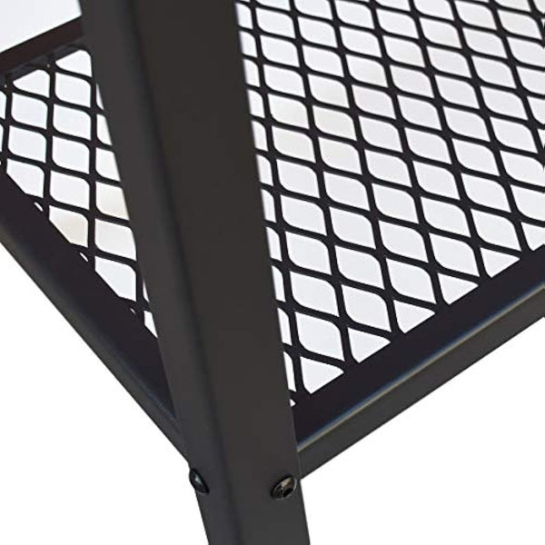 DRM Industrial Console Table for Small Spaces, 2-Tier Rustic Hallway Table, Narrow Nightstand with Metal Frame and Mesh Shelf, Sturdy Sofa Side Table for Home and Office