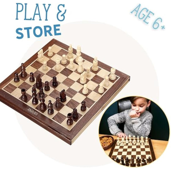Jaques of London Wooden Chess Set | Folding Chess Board & Pieces | Chess Set for Adults | Luxury Traditional Games for Adults and Kids | Since 1795