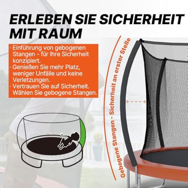 LeJump Trampoline 7.7FT 10FT/235cm 305cm Recreational Big Trampoline with Enclosure Net and Ladder, ASTM Approved Outdoor Bounce Jump for Kids