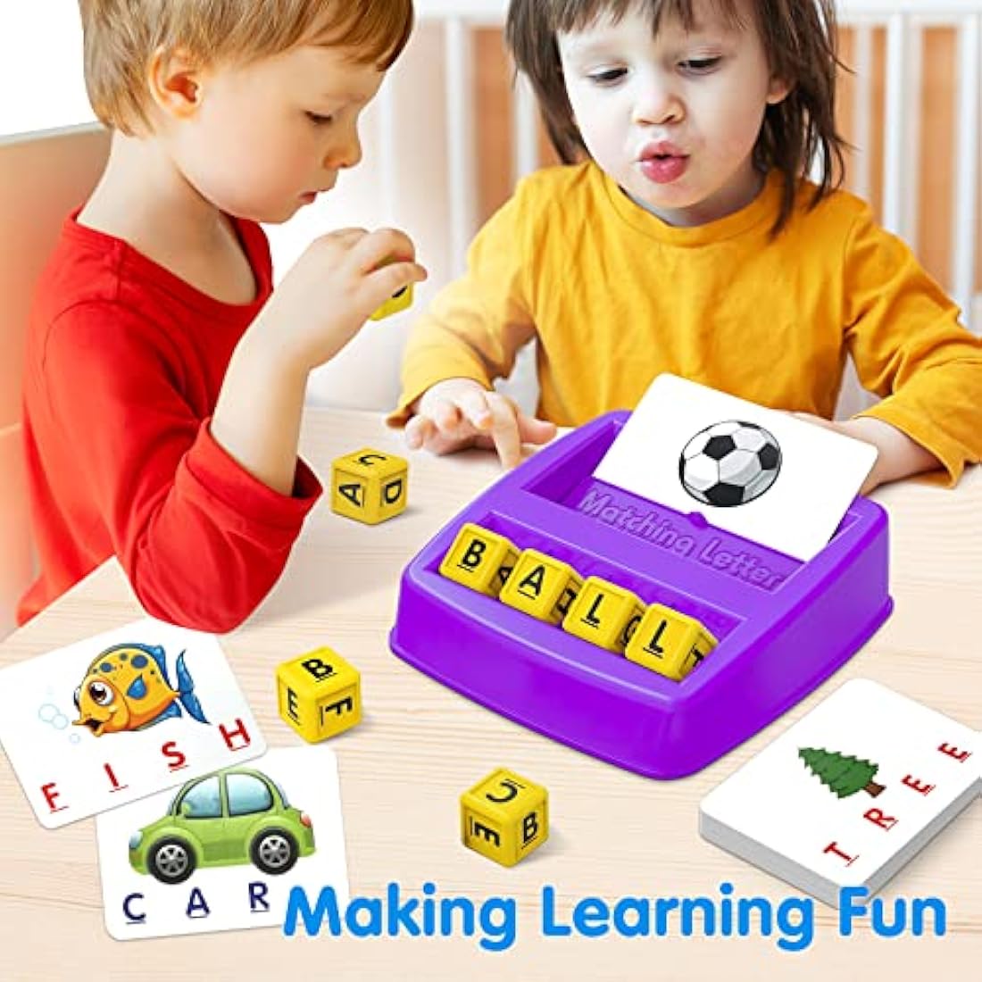 HahaGift Kids Toys Age 3 4 5 Year Old Boys Girls Gifts,Match Spelling Letter Learning Games for 3-6 Year Olds Educational Toys Flash Card for Toddler Age 2-4 Birthaday Gifts for 3 4 5 Year Old Girl