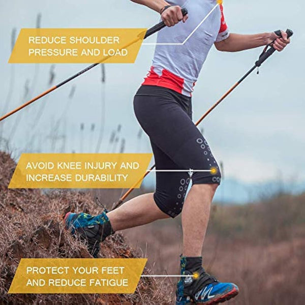 AONIJIE Trekking Poles Folding, Lightweight, Aluminum Hiking Poles,120cm Adjustable, Ultralight For Walking Running Sticks Send 2pc Pair (120)