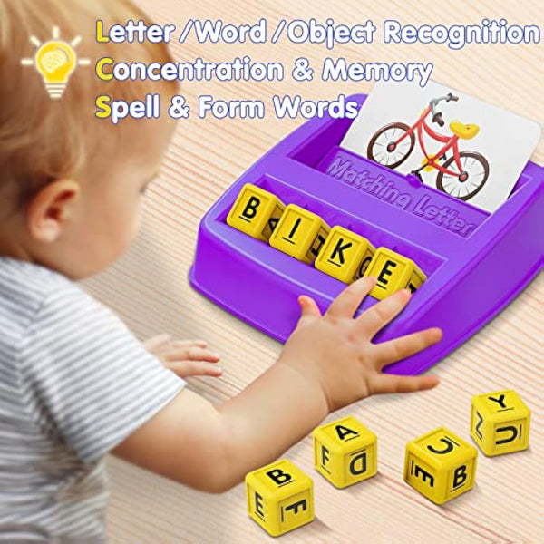HahaGift Kids Toys Age 3 4 5 Year Old Boys Girls Gifts,Match Spelling Letter Learning Games for 3-6 Year Olds Educational Toys Flash Card for Toddler Age 2-4 Birthaday Gifts for 3 4 5 Year Old Girl