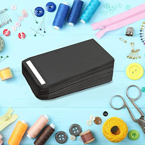 100Pcs Small Black Envelopes - Self-Adhesive Seed Packets, Kraft Paper Coin Envelopes for Wages, Coins, Beads or Stamps (10x6cm/3.9x2.4inch)