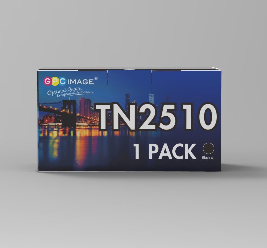 GPC Image TN2510XL TN2510 Toner Cartridge Compatible with Brother TN-2510XL, High Yield for Brother DCP-L2627DWE L2660DW; MFC-L2860DWE L2800DW L2860DW L2827DWXL L2827DW L2827DWE Printer, 1 x Black
