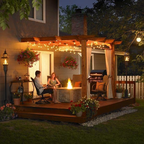 SUWIN 150FT Garden Light Main Powered, G40 LED Festoon Lights Outdoor, IP45 Waterproof String Lights with 75+2 Globe Bulbs, Outside Lights for Cafe,Party,Patio