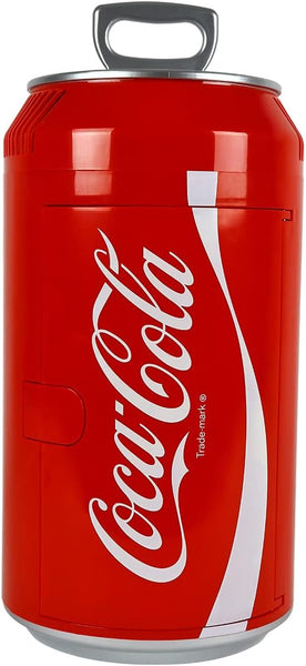 Coca Cola CC06-G 5.4L 8 Can Portable Coke Mini Fridge, Thermoelectric 12 V Cool Box, Car Refigerator for Snacks Lunch Drinks, AC Cords, Desk Accessory for Home Office Camping, Red