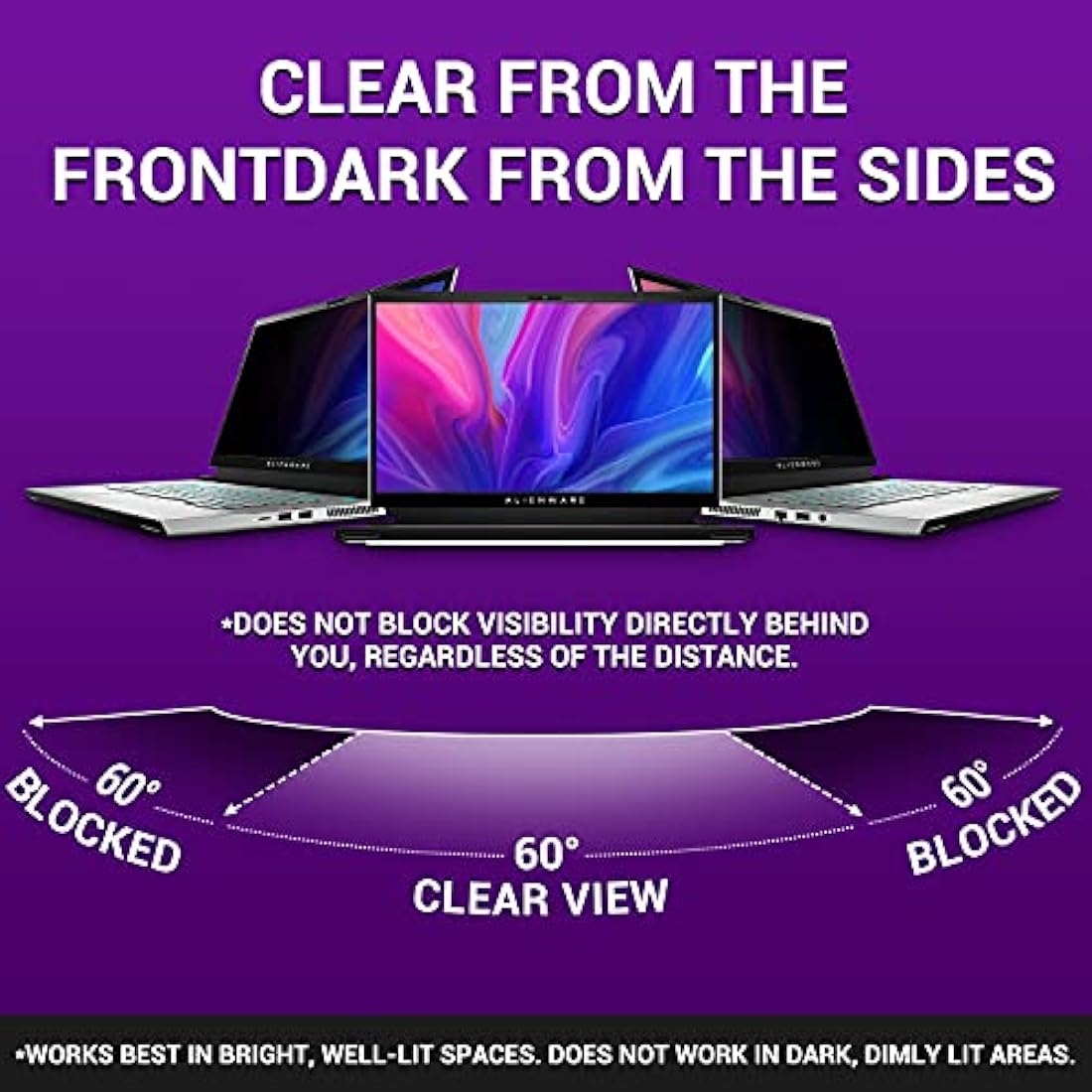 AiMok Removable 15.6 Inch 16:9 Computer Privacy Filter Anti-Spy Anti Blue Light Filter Anti-Glare Easy Attach Monitor Privacy Screen Protector For 15.6" 16:9