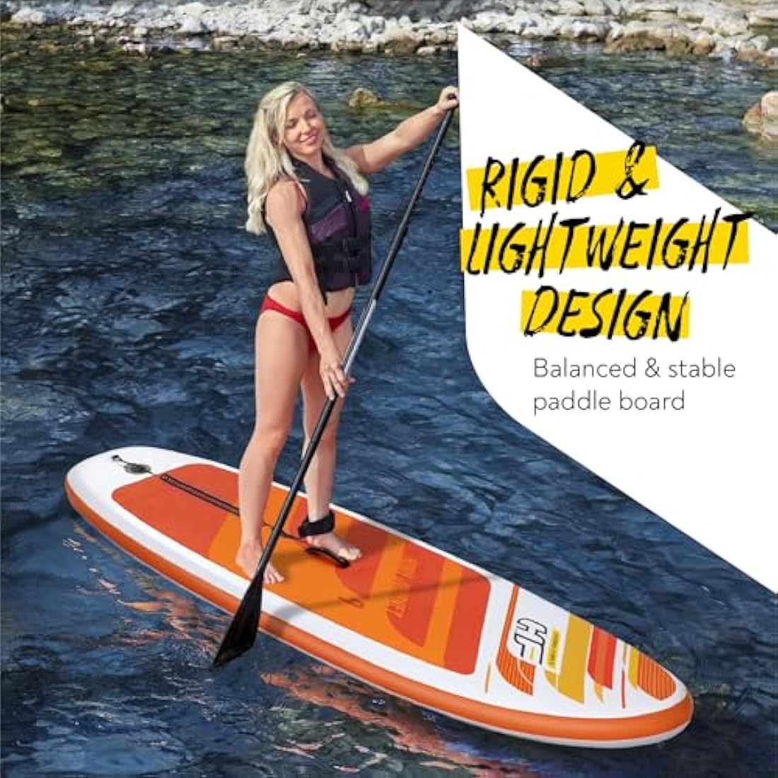 Hydro-Force SUP, Inflatable Stand Up Paddle Board, Complete Set, Multiple Styles, Sizes, 9FT, 10FT, 10’2FT