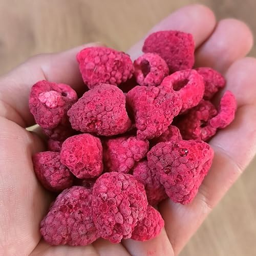 Freeze-Dried Raspberries | XXL 500g Premium Vegan Raw Freeze Dried Fruit | Freeze Dried Raspberries Whole Pieces of Raspberry | Dried Berries Dehydrated Raspberries Snacking, Baking, Cocktails, Drinks
