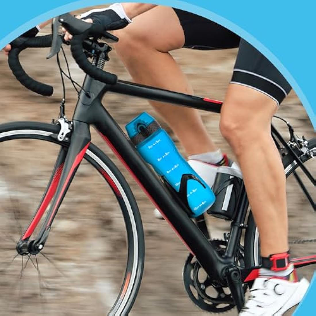 OLDLEY 750ml/25oz Water Bottles with Straw BPA Free Tritan Water Bottles for Gym School Sports Travel Leakproof Time Markings Drink Bottles Reusable Hydrate for Adult Kids Women Men(Blue, 1 Lid)