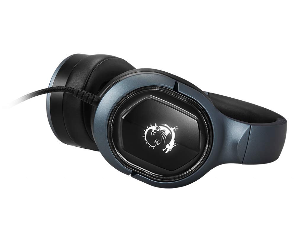 MSI IMMERSE GH50 GAMING HEADSET - 7.1 Virtual Surround Sound, Vibration Feedback, 40mm Neodymium Drivers, RGB Lighting, Detachable Mic, Inline Controls, USB 2.0 Connector - Wired (Package may vary)