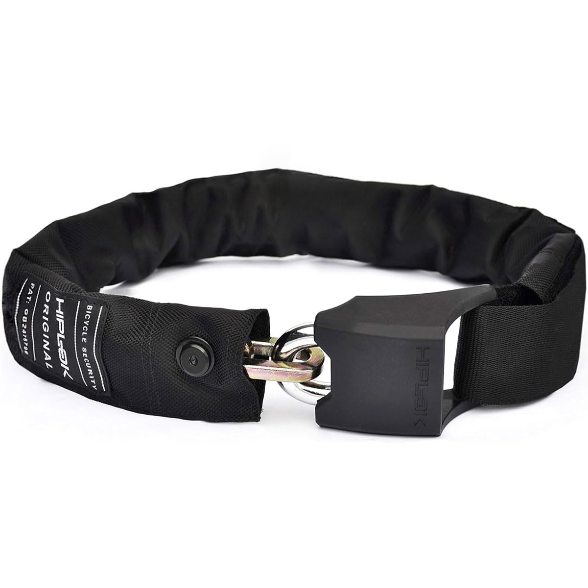 Hiplok Original Bike Chain with Lock - Black. 85cm with Stainless Steel Bicycle Chain Lock. 3 Keys + 10 Year Warranty. Sold Secure Silver Bike Lock