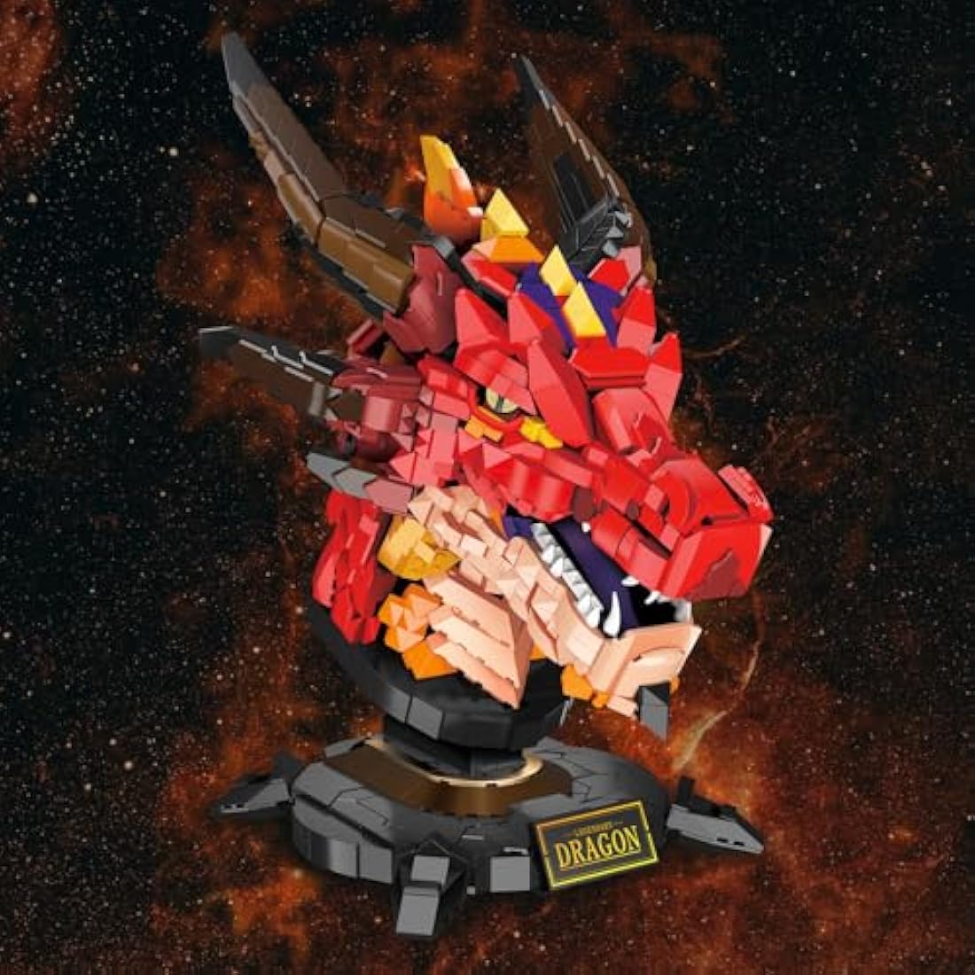 JMBricklayer Dragon Head Building Blocks Toy 70105, Collectable Display Fantasy Animal Dinosaur Head Construction Toy Model Kit to Build for Adults, Creative Gift for Boys 14+ (2713Pieces)