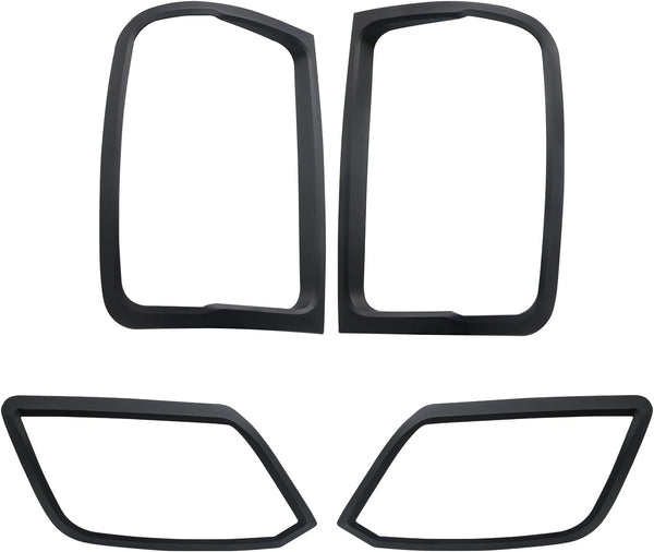 JHCHAN Headlight, Taillight Guard for VW Amarok Accessories 2011-2022 V5 V6 Aventura Atacama Canyon Highline Startline Trendline Front and Rear Light Kits Surround Trims Cover External Black Protector