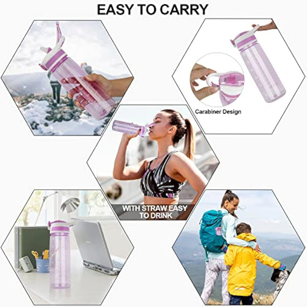 VENNERLI Water Bottle with Straw and Time Marking, Sports Water Bottle BPA Free Leak Proof Dishwasher Safe Reusable Tritan Drinks Bottle Durable Motivational for Adults Outdoor 800ml