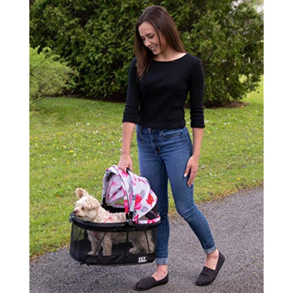 Pet Gear PG1040NZFL View 360 Pet Carrier & Car Seat for Small Dogs & Cats with Mesh Ventilation for Easy Viewing, Floral