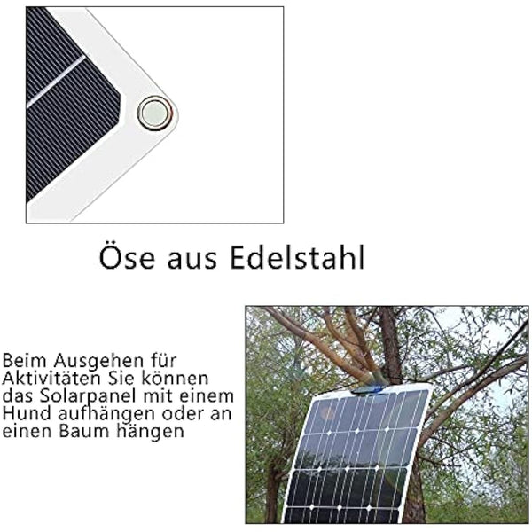 200W Flexible Solar Panel Kit Monocrystalline Solar Charge with 20A Controller USB Output to Charge 12V Batteries (Vented AGM Gel)-for Motorhome, Caravan, Camper, Boats, Roofs