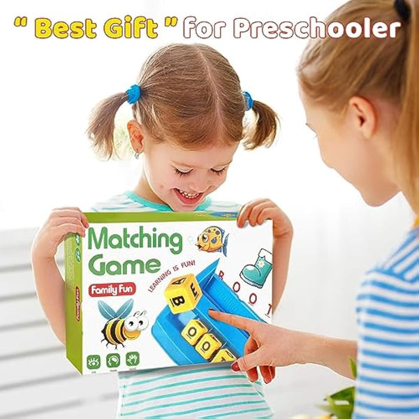 HahaGift Learning Toys for 2 3 4 Year Olds kids Gifts, Educational Toys for 3 4 5 Year Olds, Match Spelling Game Kids Toys age 3 4 5 Letter Spelling and Reading Montessori Toys for 2 3 Year Olds