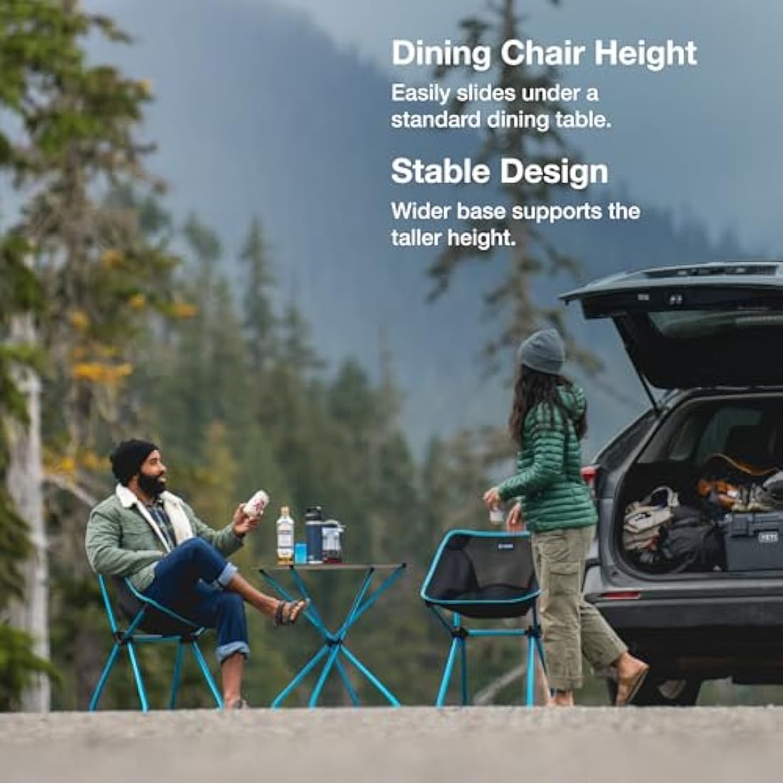 Helinox Café Chair Collapsible Outdoor Dining Chair, Black