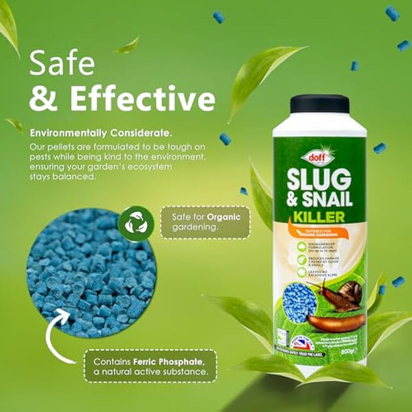 FERRIS | Slug & Snail Killer Pellets 800g - Use in Gardens & Greenhouses - Powerful Slug Repellent for Organic Gardening with Maximum Protection | Fast Acting Pellets for Slugs and Snails (1 Pack)
