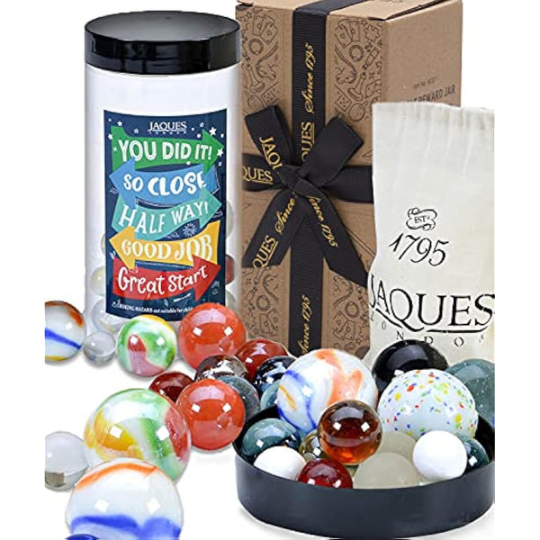Jaques of London Marble Reward Jar | Whole Jar of Playing Marbles | More Fun than a REWARD CHART | Great Childs Rewarding System