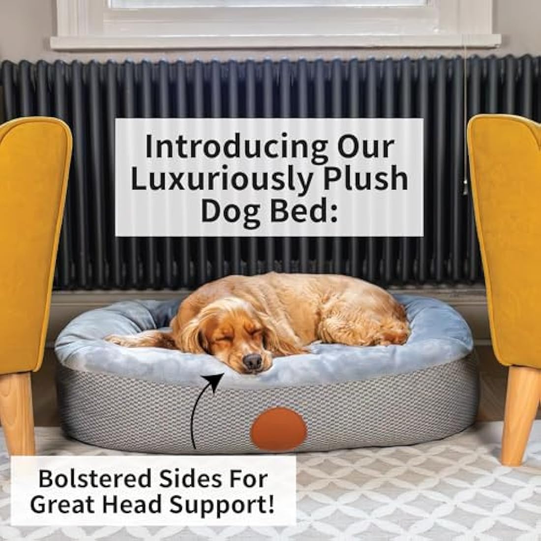 Elite Paws® UK: Luxury Orthopaedic Style Dog Bed - Dual-Layer Foam Base With Plush Cushion Top, Bolstered Sides for Head, Neck & Joint Support, Plus Zip-Off Washable Fleece Cover (Light Grey/Grey, S)