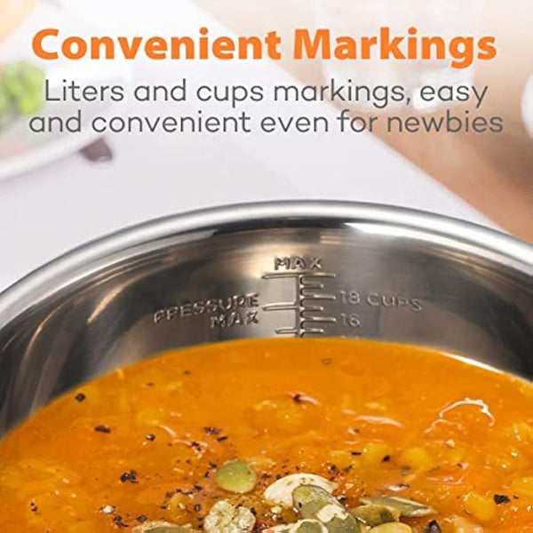 Goldlion Stainless Steel Inner Pot Compatible with Ninja Foodi 6.5 Quart Accessories Replacement Insert Liner