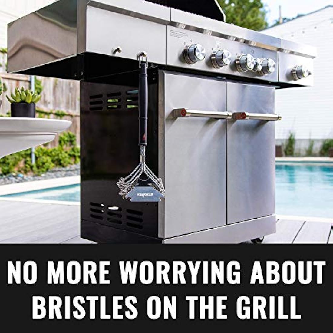 Grillaholics Bristle Free BBQ Brush - Safe Barbecue Grill Cleaning Brush With No Metal Wire Bristles