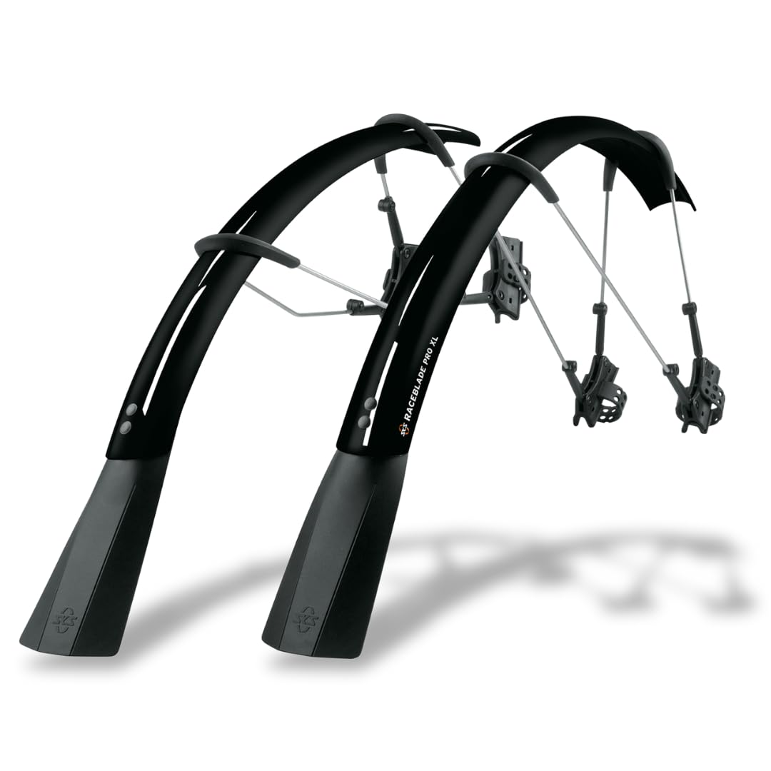 SKS GERMANY RACEBLADE PRO XL mudguard set, ideal for road bikes (super-light bike accessory with extra-long spoiler, quick-release fastening, incl.