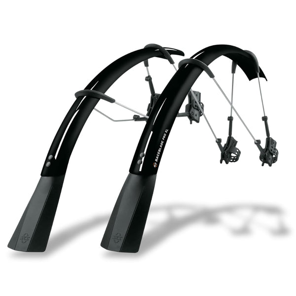 SKS GERMANY RACEBLADE PRO XL mudguard set, ideal for road bikes (super-light bike accessory with extra-long spoiler, quick-release fastening, incl.