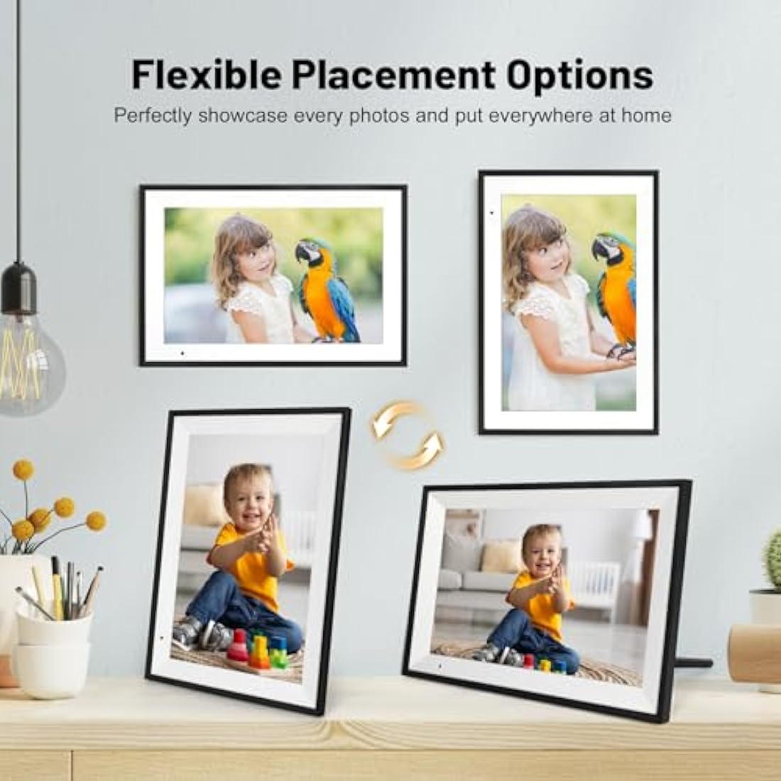 32 GB Digital Photo Frame WiFi,10.1 Inch Digital Picture Frame,1280x800 IPS HD Touch Screen Electronic Digital Frame,Auto-Rotate,Easy to Share Photos or Videos Anywhere