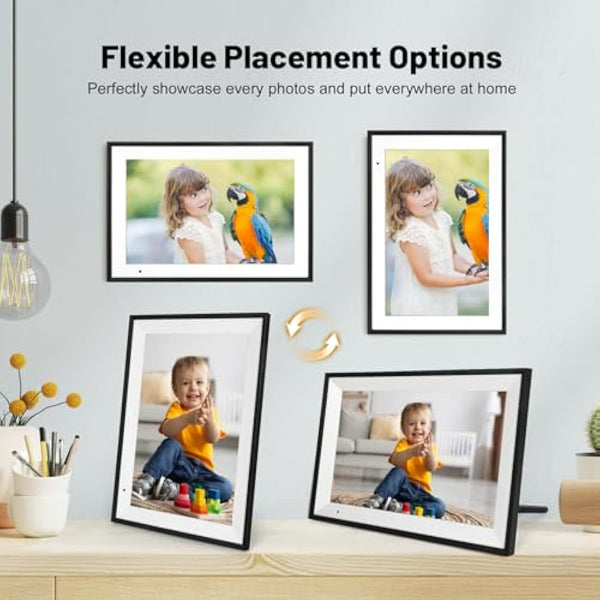 32 GB Digital Photo Frame WiFi,10.1 Inch Digital Picture Frame,1280x800 IPS HD Touch Screen Electronic Digital Frame,Auto-Rotate,Easy to Share Photos or Videos Anywhere