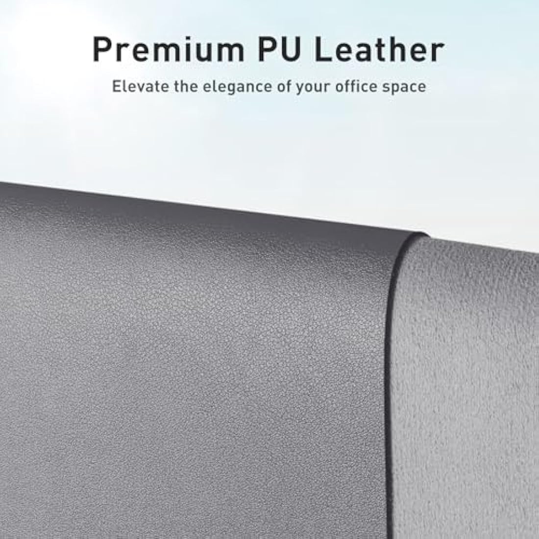 Aothia Leather Desk Pad Protector,Mouse Pad,Office Desk Mat, Non-Slip PU Leather Desk Blotter,Laptop Desk Pad,Waterproof Desk Writing Pad for Office and Home (91cmx43cm,Light Grey)