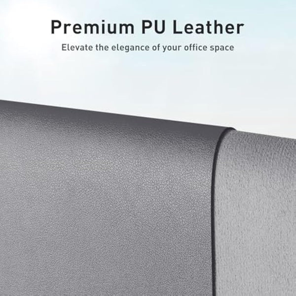 Leather Desk Pad Protector,Mouse Pad,Office Desk Mat, Non-Slip PU Leather Desk Blotter,Laptop Desk Pad,Waterproof Desk Writing Pad for Office and Home (60cmX35cm,Light Grey)