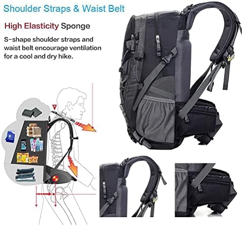 Hiking Backpack Unisex Trekking Backpack Outdoor Sports Rucksack Men and Women,Backpack for Camping Traveling Climbing Mountaineering College Rucksack with Waterproof Rain Cover