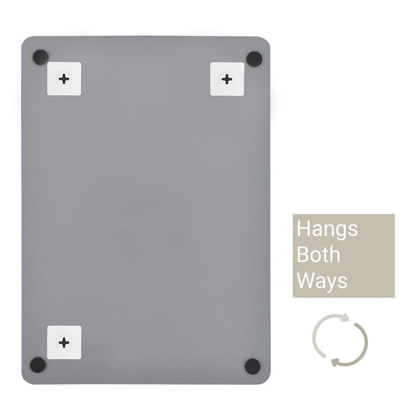 Home Selections Rectangle Bathroom Mirror 400mm x 600mm, Modern Frameless Polished Bevelled Edge, Wall Mounted, Hangs Portrait or Landscape