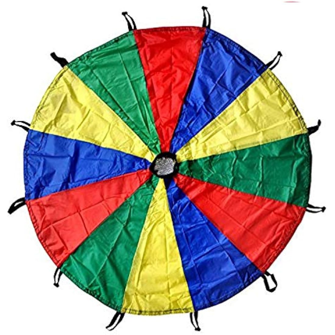 GSi Kids Play Parachute Rainbow Parachute Toy Tent Game for Children Gymnastic Cooperative Play and Outdoor Playground Activities (35 Feet)
