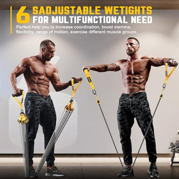 300lbs Heavy Resistance Bands Set for Men - 6 Levels with Handles, Door Anchor, Ankle Straps - Home Gym Equipment for Strength Training, Physical Therapy, Muscle Building, Yoga, Stretching