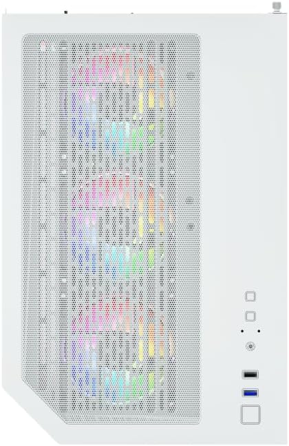 IONZ APEX Vision - PC Gaming Case, M/ATX Mini Tower, Dual Chamber with 6 ARGB PWM Fans - LCD Screen | Supports 240 mm AIO, White