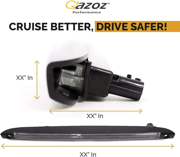 GAZOZ PERFORMANCE GP 3rd Third Brake Back LED Light with Smoked Lens - Rear Stop Lamp for Fortwo & four 2014-2019 453 Gen 3 - Smart Car Accessories