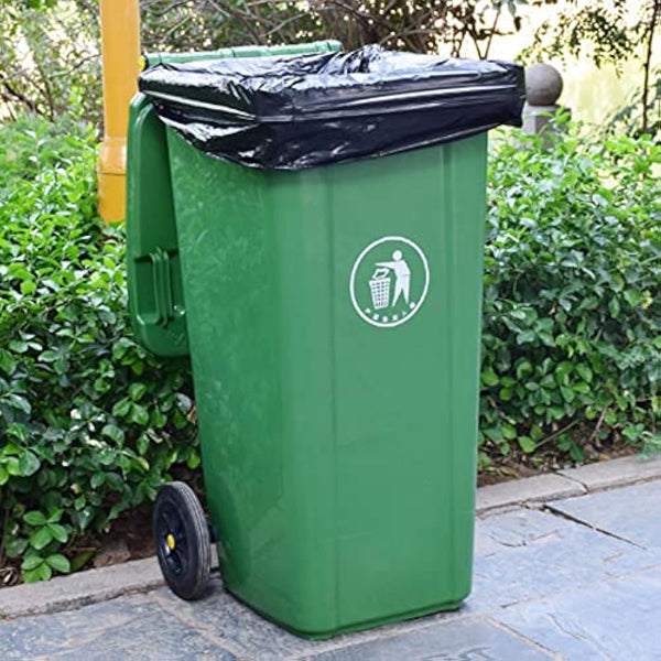 Homewise 100 Wheelie Bin Bags Heavy Duty 240L Wheelie Bin Bag Refuse Sacks Pack Of 100 Black Bags For Rubbish Home Offices Eco Friendly Strong Wheelie Bin Liners Made from Recycled Material