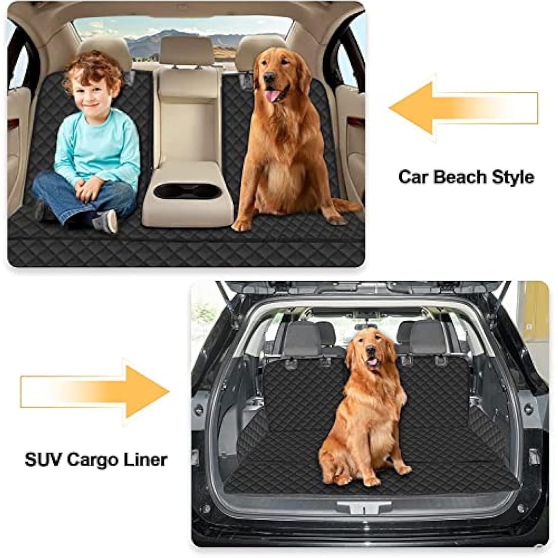 GARELF Dog Car Seat Cover, Scratch Proof & Nonslip Back CarSeat Cover for Dogs, CarSeat Cover with 1 Elastic Dog Seat Belt, Waterproof Universal Pet Car Seat Protector Fits Cars, Trucks, SUVs