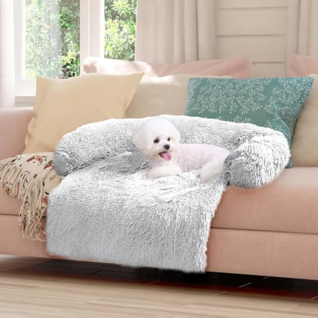 ANWA Dog Sofa Bed Cover - Soft Plush Furniture Protector Mat for Dogs, Washable Couch Cushion With 40'' x 40'' x 6'' Dimensions