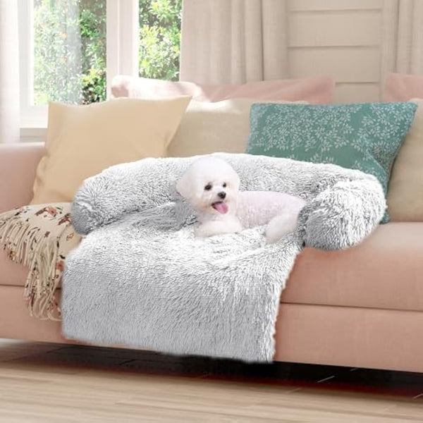 ANWA Dog Sofa Bed Cover - Soft Plush Furniture Protector Mat for Dogs, Washable Couch Cushion With 40'' x 40'' x 6'' Dimensions
