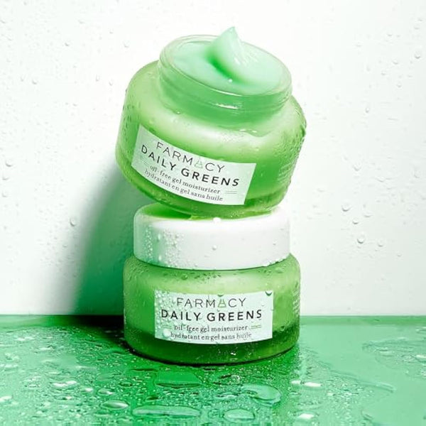 Farmacy Daily Greens Oil Free Gel Face Moisturizer - Daily Facial Moisturizing Cream with Hyaluronic Acid - New Fragrance-Free Formula
