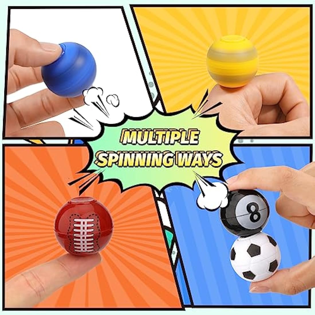 Football Fidget Spinner for Kids Adults, Mini Balls Party Favors Supplies Stress Relief Toys, Goodie Bag Stuffers Treasure Box Gift for Classroom Prizes Birthday Christmas Halloween (36PCS)