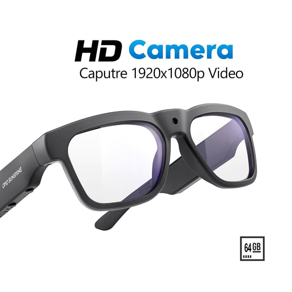 OhO Smart Glasses,128G Camera & Bluetooth Sunglasses with Open Ear Speaker Headset Headphone, Indoor&Outdoor Sports,Polarized UV Protection,For Men Women