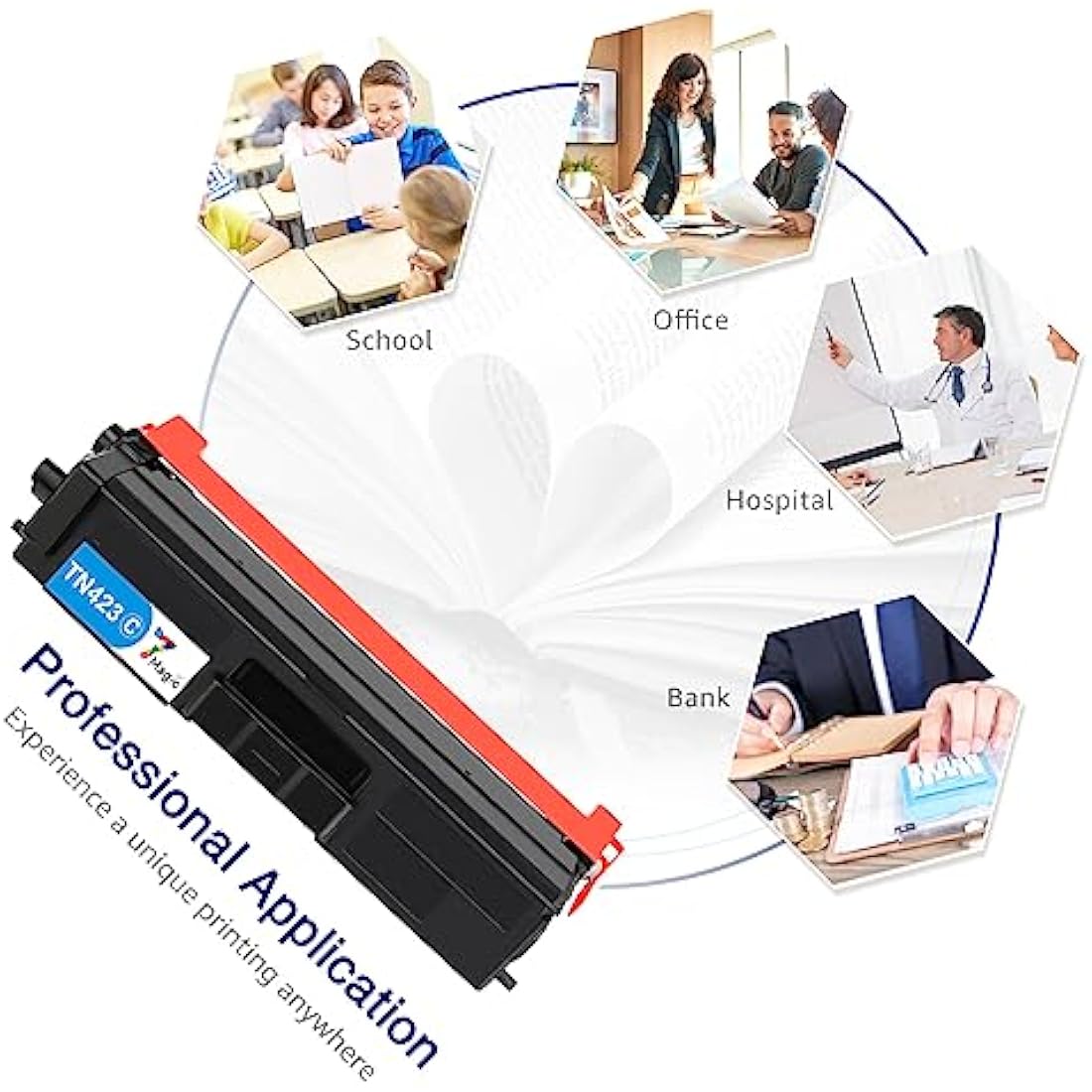 7Magic TN423 Compatible Toner Cartridges Replacement for Brother TN-423 TN-421 TN421 for HL-L8260CDW HL-L8360CDW MFC-L8690CDW MFC-L8900CDW DCP-L8410CDW DCP-L8410CDN (Black Cyan Magenta Yellow, 4-Pack)