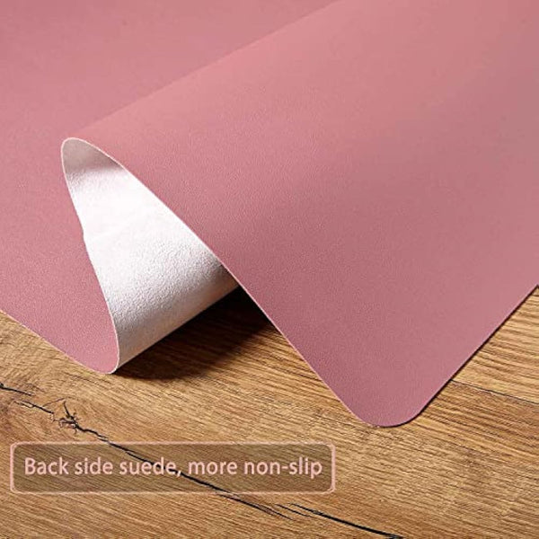 Desk Pad Large, DOBAOJIA Desk Mat, Laptop Mat, Writing Pad, Desk Blotter, Extended Mouse Mat, Large Mouse Pad for Office/Home, PU Leather Waterproof +Suede Non-Slip 27.5" X 13.8" (Dark Pink)